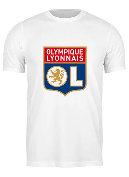 Заказать мужскую футболку в Москве. Футболка классическая Olympique Lyonnais от THE_NISE  - готовые дизайны и нанесение принтов.