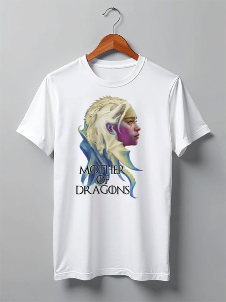 Заказать мужскую футболку в Москве. Футболка классическая Mother of dragons от Ксения Золотухина - готовые дизайны и нанесение принтов.