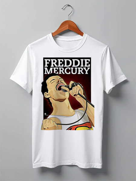 Заказать мужскую футболку в Москве. Футболка классическая Freddie Mercury - Queen от Leichenwagen - готовые дизайны и нанесение принтов.