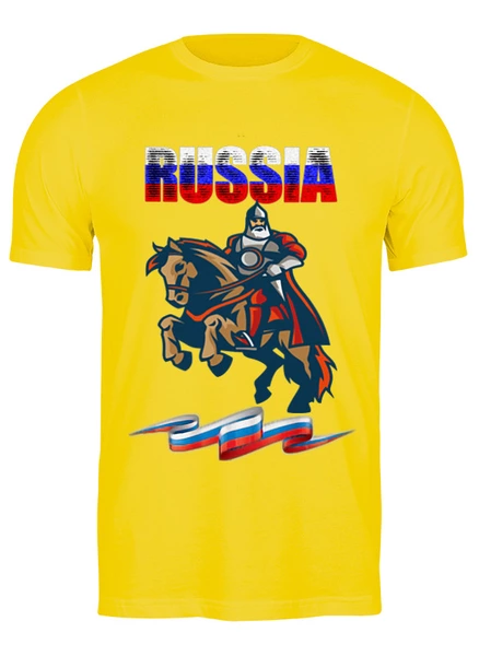Заказать мужскую футболку в Москве. Футболка классическая Россия  от Print design  - готовые дизайны и нанесение принтов.