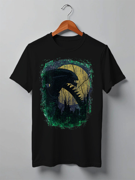 Заказать мужскую футболку в Москве. Футболка классическая Aliens от oneredfoxstore@gmail.com - готовые дизайны и нанесение принтов.