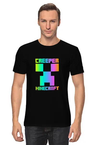 Заказать мужскую футболку в Москве. Футболка классическая MINECRAFT CREEPER от weeert - готовые дизайны и нанесение принтов.