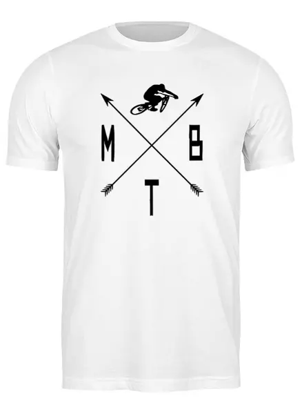 Заказать мужскую футболку в Москве. Футболка классическая Mountain Bike от oneredfoxstore@gmail.com - готовые дизайны и нанесение принтов.