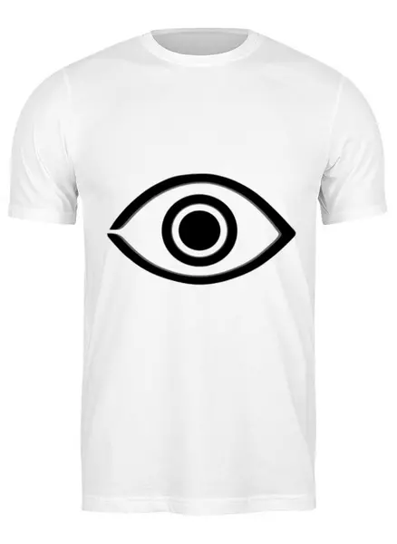Заказать мужскую футболку в Москве. Футболка классическая Бездомный бог (Маска с глазом) от GeekFox  - готовые дизайны и нанесение принтов.