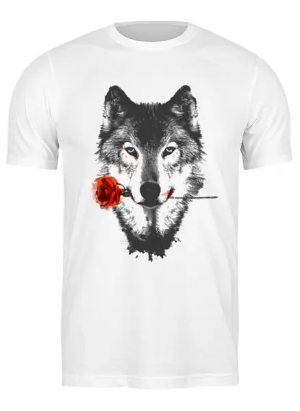 Заказать мужскую футболку в Москве. Футболка классическая Wolf&Rose от balden - готовые дизайны и нанесение принтов.