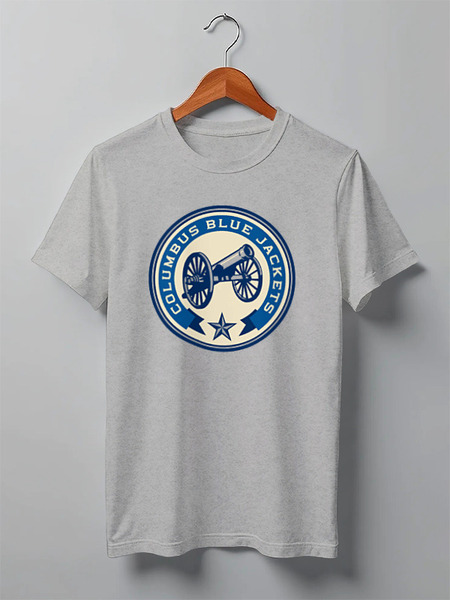 Заказать мужскую футболку в Москве. Футболка классическая Columbus Blue Jackets / NHL USA от KinoArt - готовые дизайны и нанесение принтов.