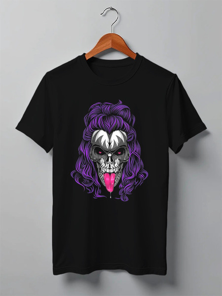 Заказать мужскую футболку в Москве. Футболка классическая ✪ Gene Simmons Skull ✪ от balden - готовые дизайны и нанесение принтов.