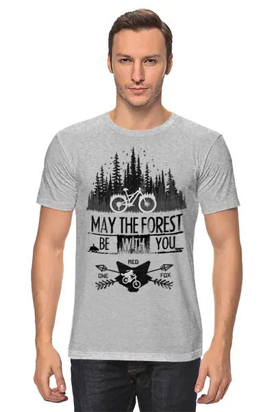 Заказать мужскую футболку в Москве. Футболка классическая Mountain Bike от oneredfoxstore@gmail.com - готовые дизайны и нанесение принтов.