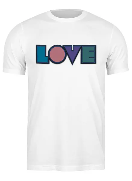 Заказать мужскую футболку в Москве. Футболка классическая Буквы английского алфавита образуют слово "LOVE" от vladlena.bibik@mail.ru - готовые дизайны и нанесение принтов.