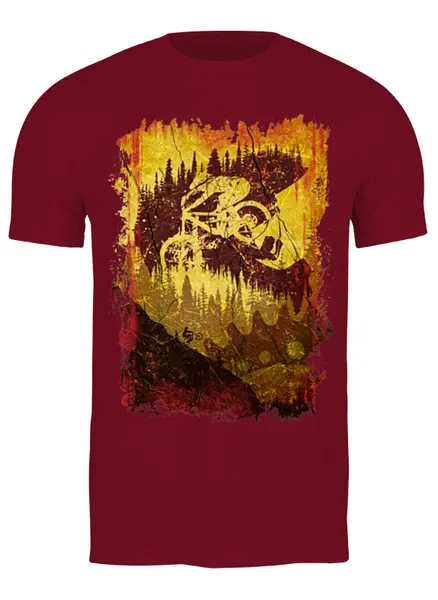 Заказать мужскую футболку в Москве. Футболка классическая Mountain Bike от oneredfoxstore@gmail.com - готовые дизайны и нанесение принтов.
