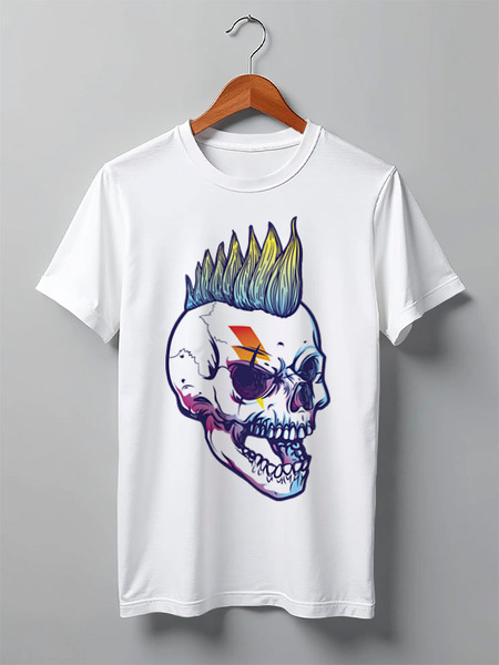 Заказать мужскую футболку в Москве. Футболка классическая Rock Skull от Jimmy Flash - готовые дизайны и нанесение принтов.