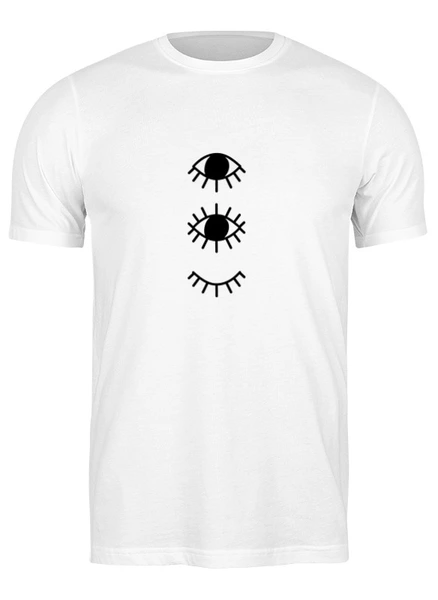 Заказать мужскую футболку в Москве. Футболка классическая Три глаза от Ксения Золотухина - готовые дизайны и нанесение принтов.