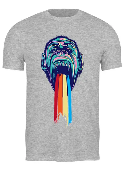 Заказать мужскую футболку в Москве. Футболка классическая Rainbow monkey от YellowCloverShop - готовые дизайны и нанесение принтов.