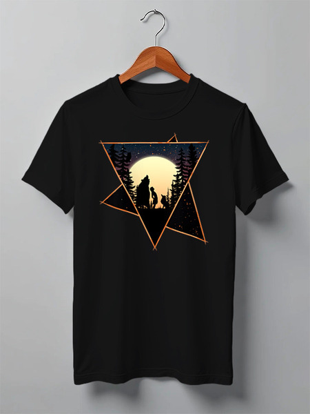 Заказать мужскую футболку в Москве. Футболка классическая Moon Friends от oneredfoxstore@gmail.com - готовые дизайны и нанесение принтов.