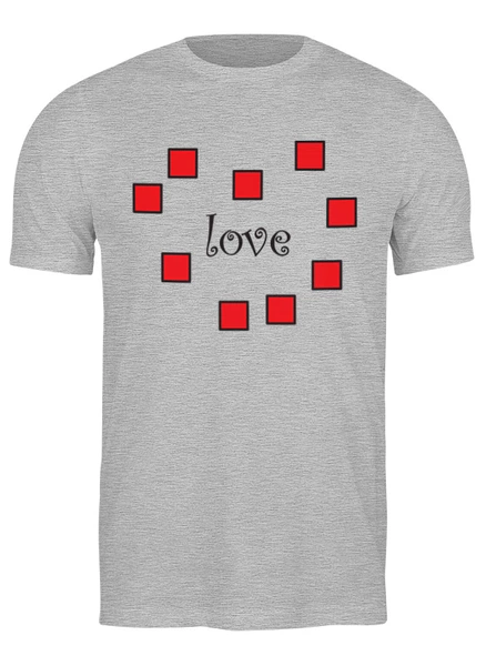 Заказать мужскую футболку в Москве. Футболка классическая Pixel love от skynatural - готовые дизайны и нанесение принтов.