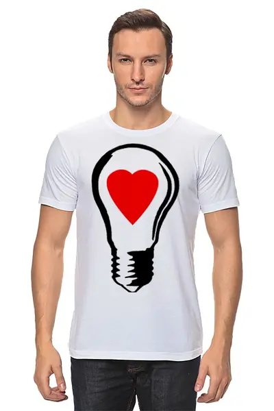 Заказать мужскую футболку в Москве. Футболка классическая BIG LAMP! SWITCH ON YOUR LOVE! от HANS ZOGS - готовые дизайны и нанесение принтов.