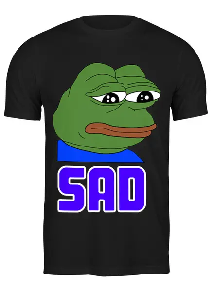 Заказать мужскую футболку в Москве. Футболка классическая SAD FROG от Jimmy Flash - готовые дизайны и нанесение принтов.