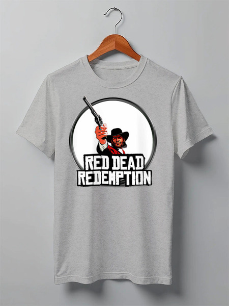 Заказать мужскую футболку в Москве. Футболка классическая Red Dead Redemtion game от Leichenwagen - готовые дизайны и нанесение принтов.