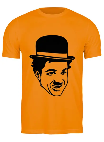 Заказать мужскую футболку в Москве. Футболка классическая Чарли Чаплин от trend - готовые дизайны и нанесение принтов.