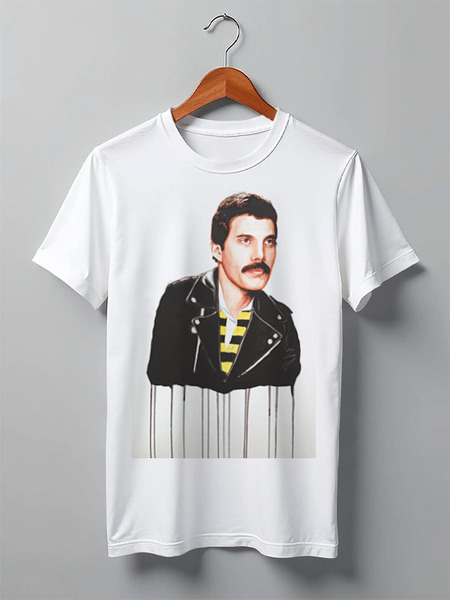 Заказать мужскую футболку в Москве. Футболка классическая Freddie Mercury от cherdantcev - готовые дизайны и нанесение принтов.
