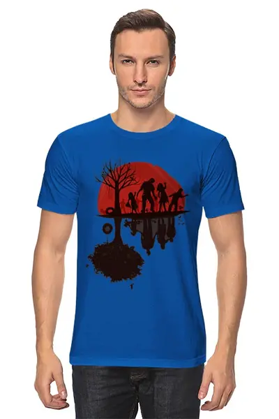 Заказать мужскую футболку в Москве. Футболка классическая Zomdie Art от Mily - готовые дизайны и нанесение принтов.