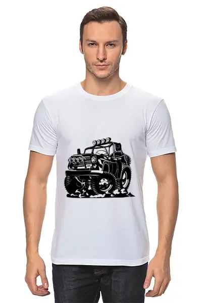 Заказать мужскую футболку в Москве. Футболка классическая авто уаз от vasrus - готовые дизайны и нанесение принтов.