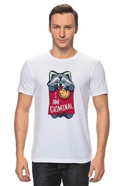 Заказать мужскую футболку в Москве. Футболка классическая I Am Criminal от MariYang  - готовые дизайны и нанесение принтов.
