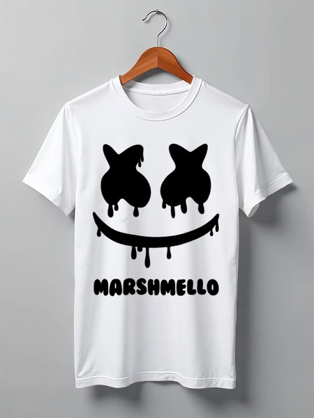 Заказать мужскую футболку в Москве. Футболка классическая Marshmello от weeert - готовые дизайны и нанесение принтов.