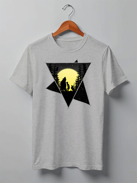 Заказать мужскую футболку в Москве. Футболка классическая Moon Friends от oneredfoxstore@gmail.com - готовые дизайны и нанесение принтов.