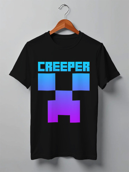 Заказать мужскую футболку в Москве. Футболка классическая MINECRAFT CREEPER от weeert - готовые дизайны и нанесение принтов.