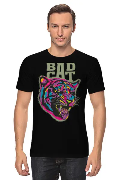Заказать мужскую футболку в Москве. Футболка классическая тигр  от queen  - готовые дизайны и нанесение принтов.
