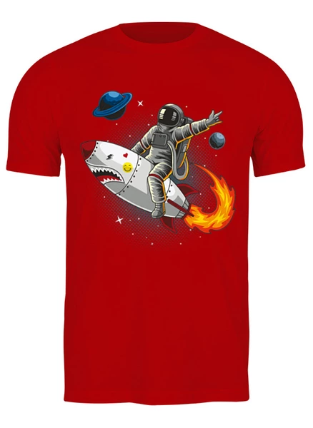 Заказать мужскую футболку в Москве. Футболка классическая Астронавт  от Print design  - готовые дизайны и нанесение принтов.