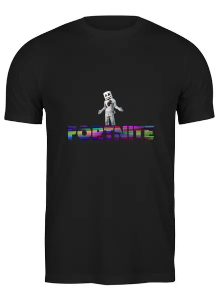 Заказать мужскую футболку в Москве. Футболка классическая Marshmello Fortnite от THE_NISE  - готовые дизайны и нанесение принтов.