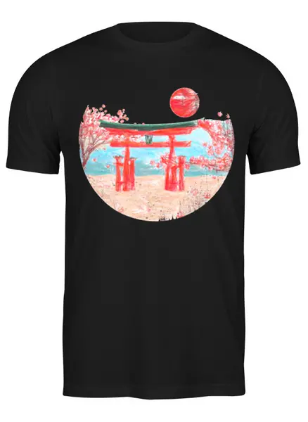 Заказать мужскую футболку в Москве. Футболка классическая Japan от oneredfoxstore@gmail.com - готовые дизайны и нанесение принтов.