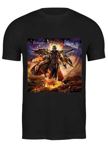 Заказать мужскую футболку в Москве. Футболка классическая Judas Priest от Fedor - готовые дизайны и нанесение принтов.