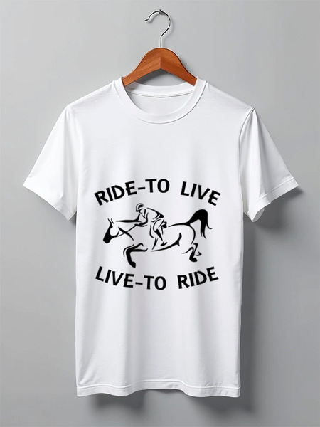 Заказать мужскую футболку в Москве. Футболка классическая Ride to live от Antaya - готовые дизайны и нанесение принтов.