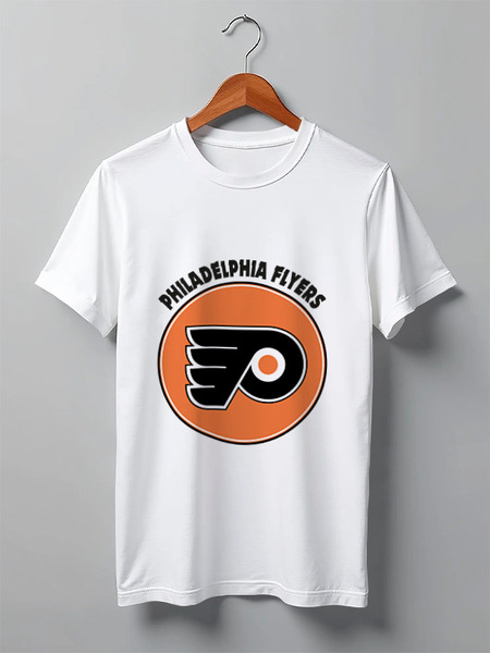 Заказать мужскую футболку в Москве. Футболка классическая Philadelphia Flyers от kspsshop - готовые дизайны и нанесение принтов.