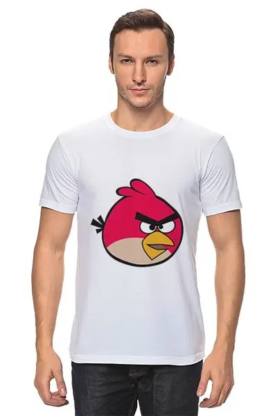 Заказать мужскую футболку в Москве. Футболка классическая Angry Birbs от тинейджер - готовые дизайны и нанесение принтов.