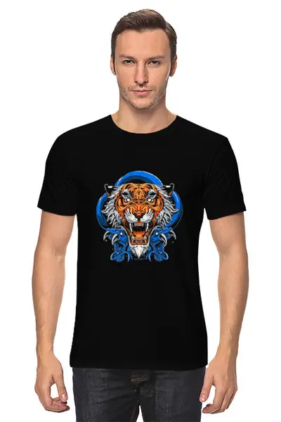 Заказать мужскую футболку в Москве. Футболка классическая Лев арт  от T-shirt print  - готовые дизайны и нанесение принтов.