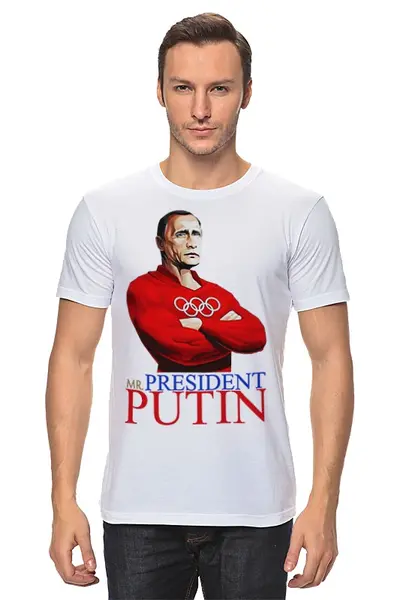 Заказать мужскую футболку в Москве. Футболка классическая Мr. President Putin от Leichenwagen - готовые дизайны и нанесение принтов.