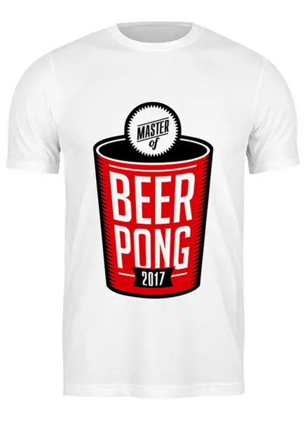 Заказать мужскую футболку в Москве. Футболка классическая Master of Beer Pong  от prodesign - готовые дизайны и нанесение принтов.