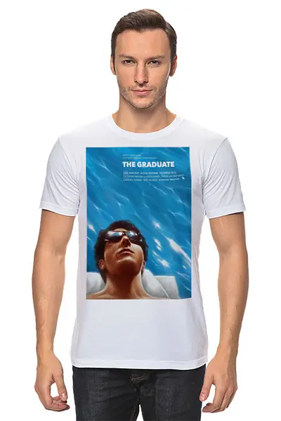 Заказать мужскую футболку в Москве. Футболка классическая Выпускник / The Graduate от kino.printio.ru - готовые дизайны и нанесение принтов.