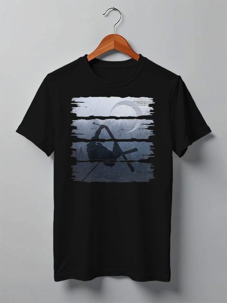 Заказать мужскую футболку в Москве. Футболка классическая Moon Stripes от oneredfoxstore@gmail.com - готовые дизайны и нанесение принтов.