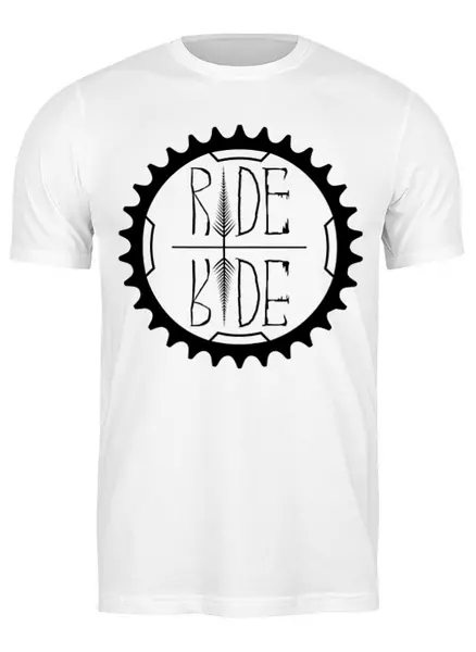 Заказать мужскую футболку в Москве. Футболка классическая Mountain Bike от oneredfoxstore@gmail.com - готовые дизайны и нанесение принтов.