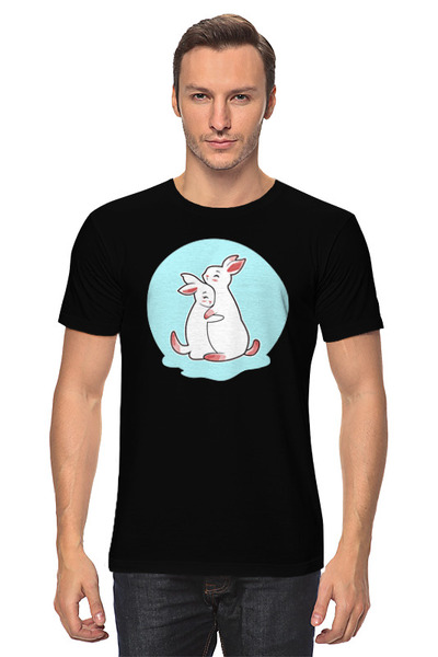 Заказать мужскую футболку в Москве. Футболка классическая Lovers Bunny от skynatural - готовые дизайны и нанесение принтов.