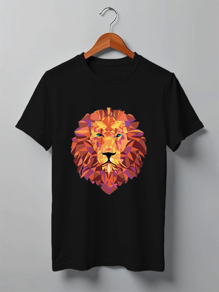 Заказать мужскую футболку в Москве. Футболка классическая Лев (Lion) от Zamula - готовые дизайны и нанесение принтов.