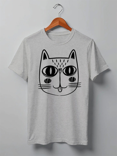 Заказать мужскую футболку в Москве. Футболка классическая Cats Here от oneredfoxstore@gmail.com - готовые дизайны и нанесение принтов.