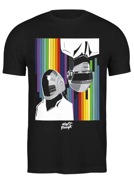 Заказать мужскую футболку в Москве. Футболка классическая Daft Punk от balden - готовые дизайны и нанесение принтов.