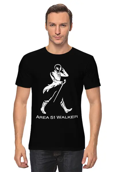 Заказать мужскую футболку в Москве. Футболка классическая Area 51 Walker от Raccoon Brother - готовые дизайны и нанесение принтов.