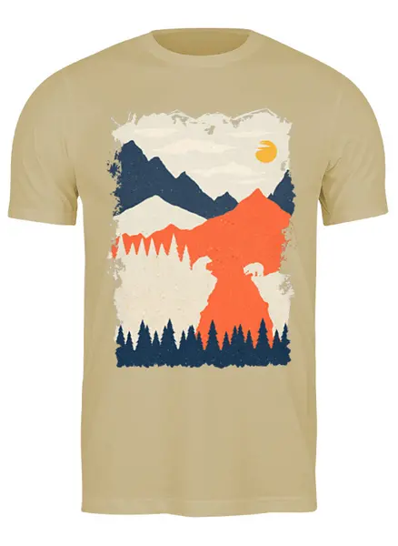 Заказать мужскую футболку в Москве. Футболка классическая Mountains and Bears от oneredfoxstore@gmail.com - готовые дизайны и нанесение принтов.